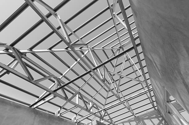 istock Structure of steel roof. 491711898