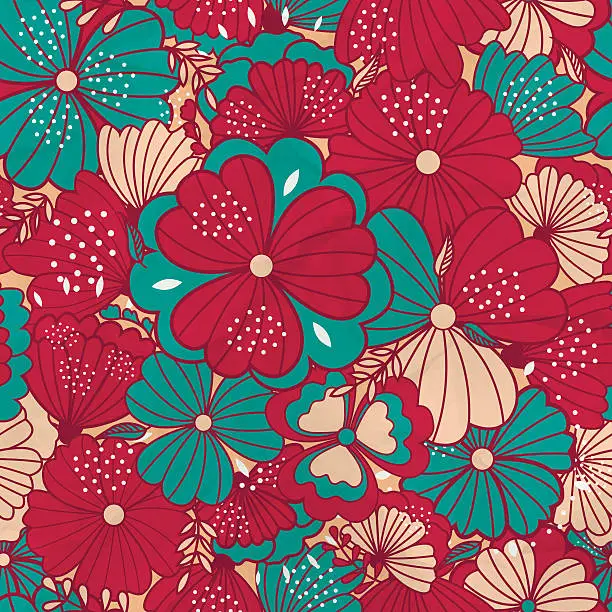 Vector illustration of ПечатьSample floral background