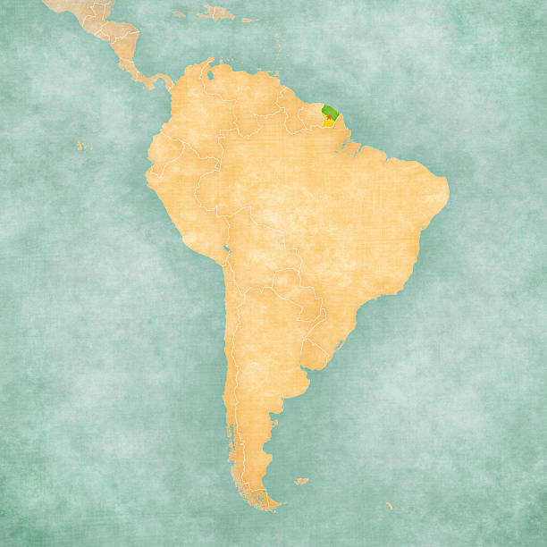 90 Guiana Highlands Map Stock Photos Pictures Royalty Free Images Map Of South America French Guiana 