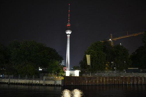 Berlin city center at night