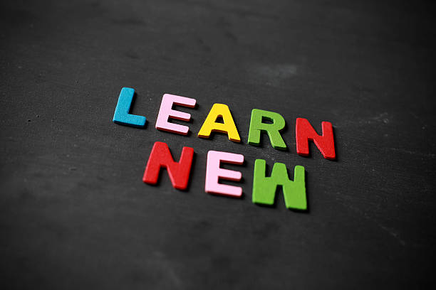istock Retro styled words learn new written with colorful alphabets 491713976