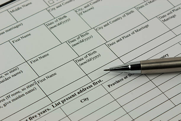 istock Close up of an application form 491725484