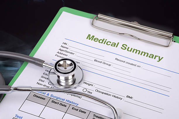 istock Stethoscope and blank medical record. 491725561