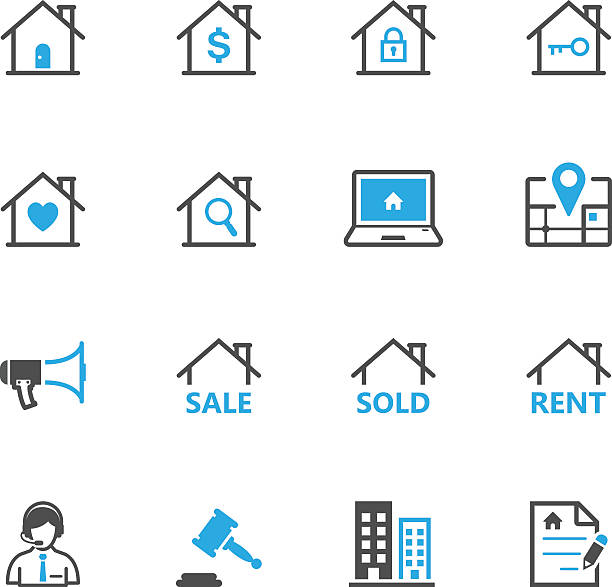 ikony nieruchomości - real estate credit card sign map stock illustrations