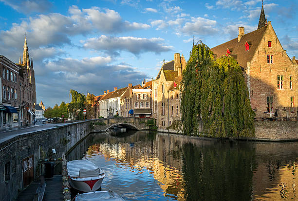 istock Rozenhoedkai in Bruges at sunrise 491725912