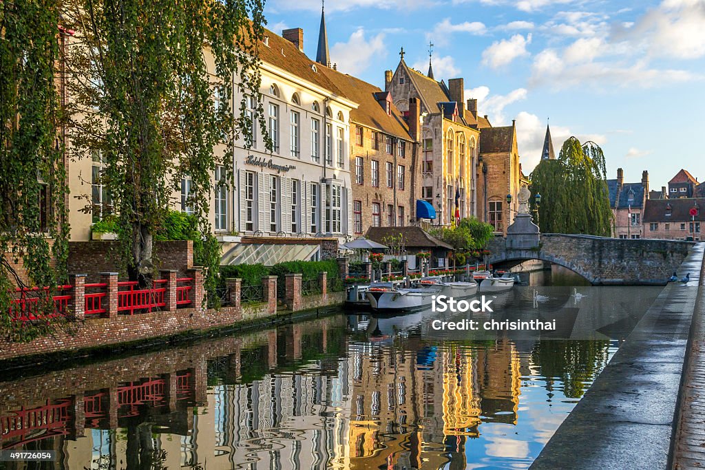 Canals of Bruges View of the canals in Bruges, Belgium Bruges Stock Photo