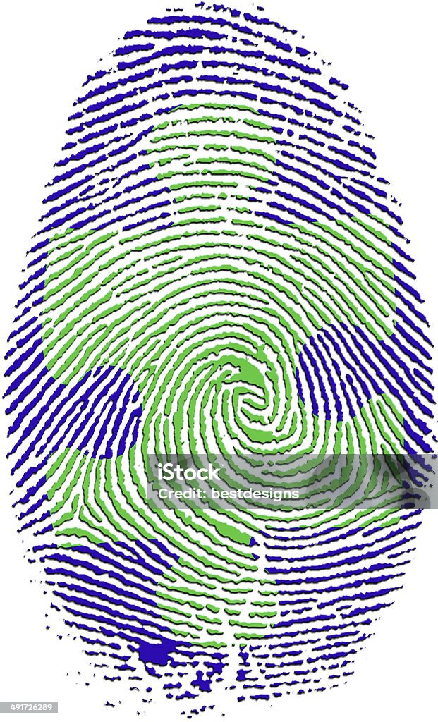 Fingerprint with Puzzle Biometrics Stock Photo