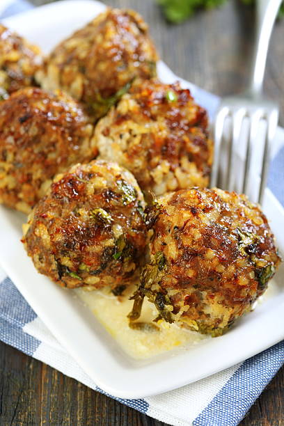 istock Plate with meatballs and sauce. 491727603