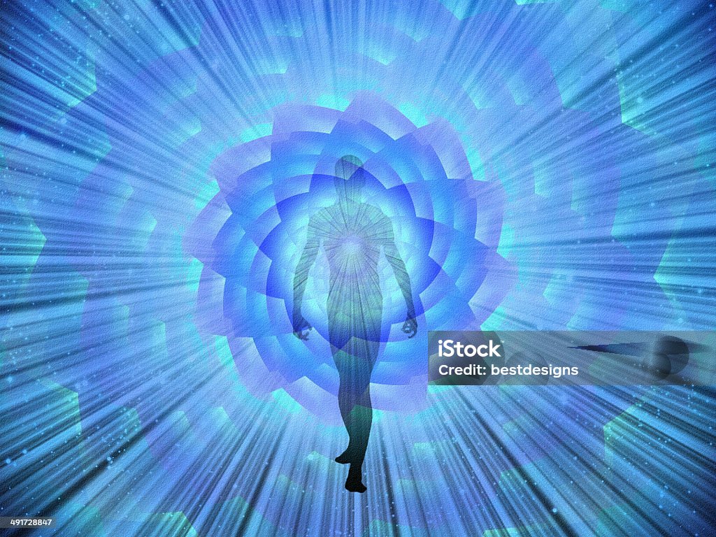 Emerge Figure emerges from light Abstract Stock Photo