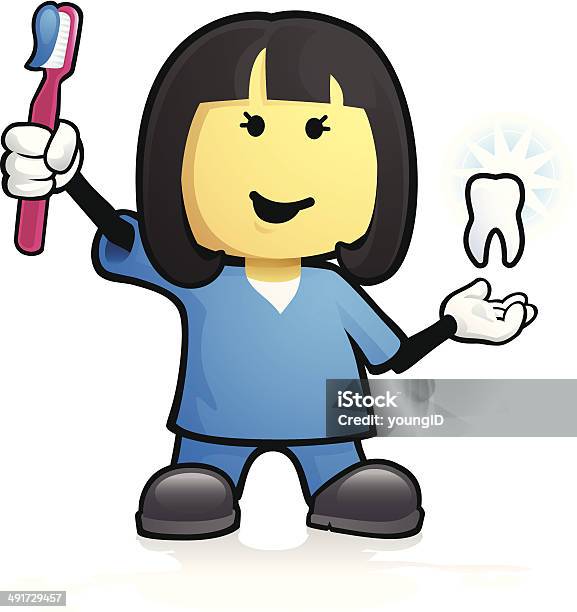 Dentista Feminina - Arte vetorial de stock e mais imagens de Adulto - Adulto, Assistente de Dentista, Azul