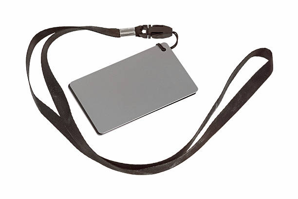 istock Used gray card on lanyard 491729853