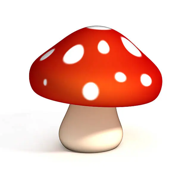 Photo of mushroom 3d illustration