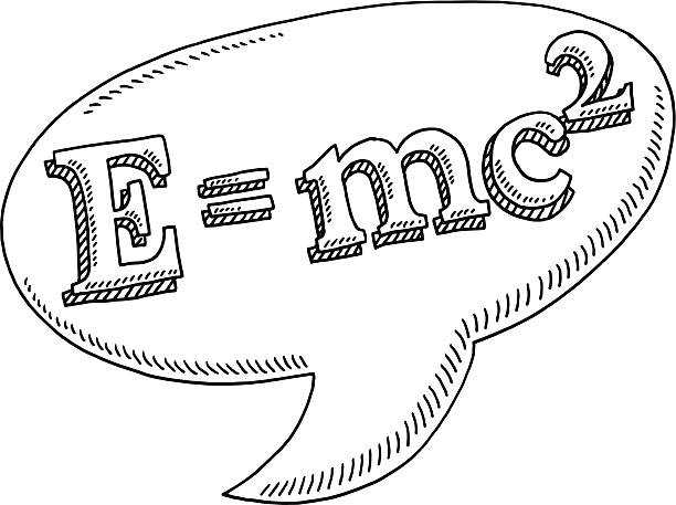 e = mc2 выносная цитатная рамка чертеж - e=mc2 stock illustrations