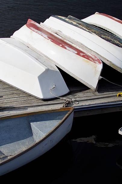 Stacked - Rowboats stock photo