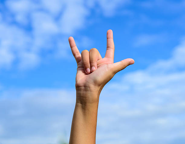 istock Bird made of hands over the blue sky 491731036
