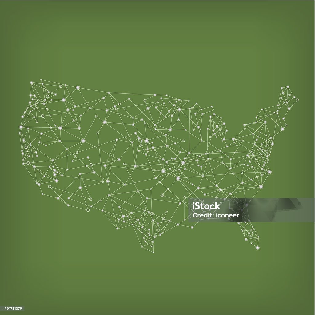 USA network Karte Grün - Lizenzfrei Abstrakt Vektorgrafik