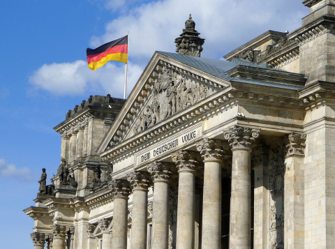 Flag Of Germany On Reichstag Building Berlin