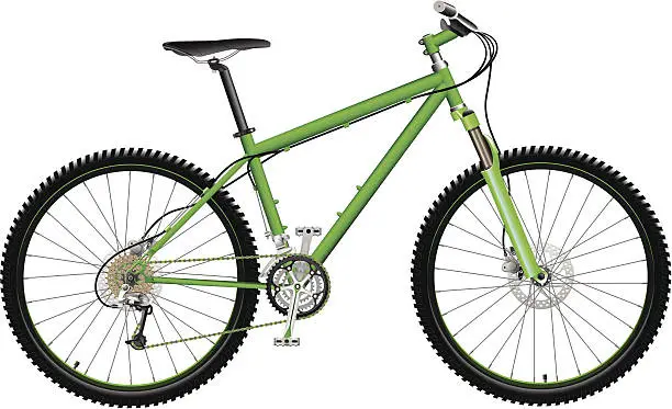 Vector illustration of Green Mountain Bike