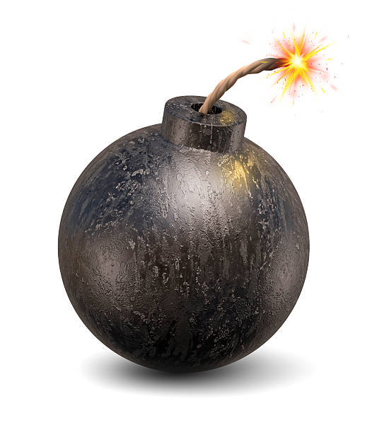 bombe de dessin animé 3d illustration - grenade à main photos et images de collection