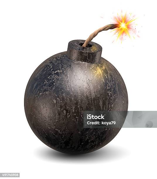 Cartoon Bomb 3d Illustration Stock Photo - Download Image Now - Bomb, Bombing, White Background