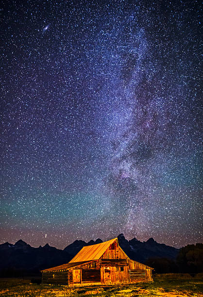 istock Starry night over Mormon Row Barn GTNP 491747176