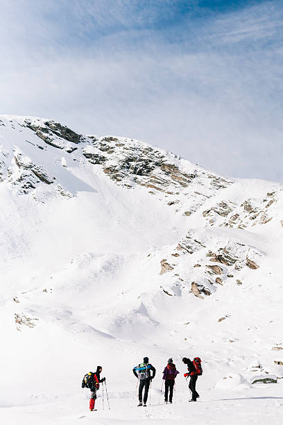 istock Hikers in front of the snowy mountains 491748580
