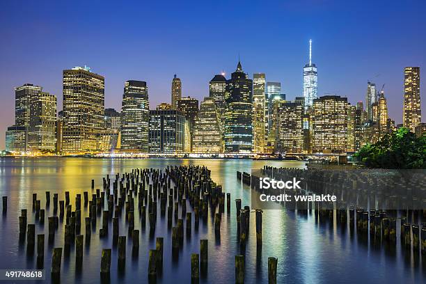 Skyline At Dusk Stock Photo - Download Image Now - 2015, Architecture, Blue
