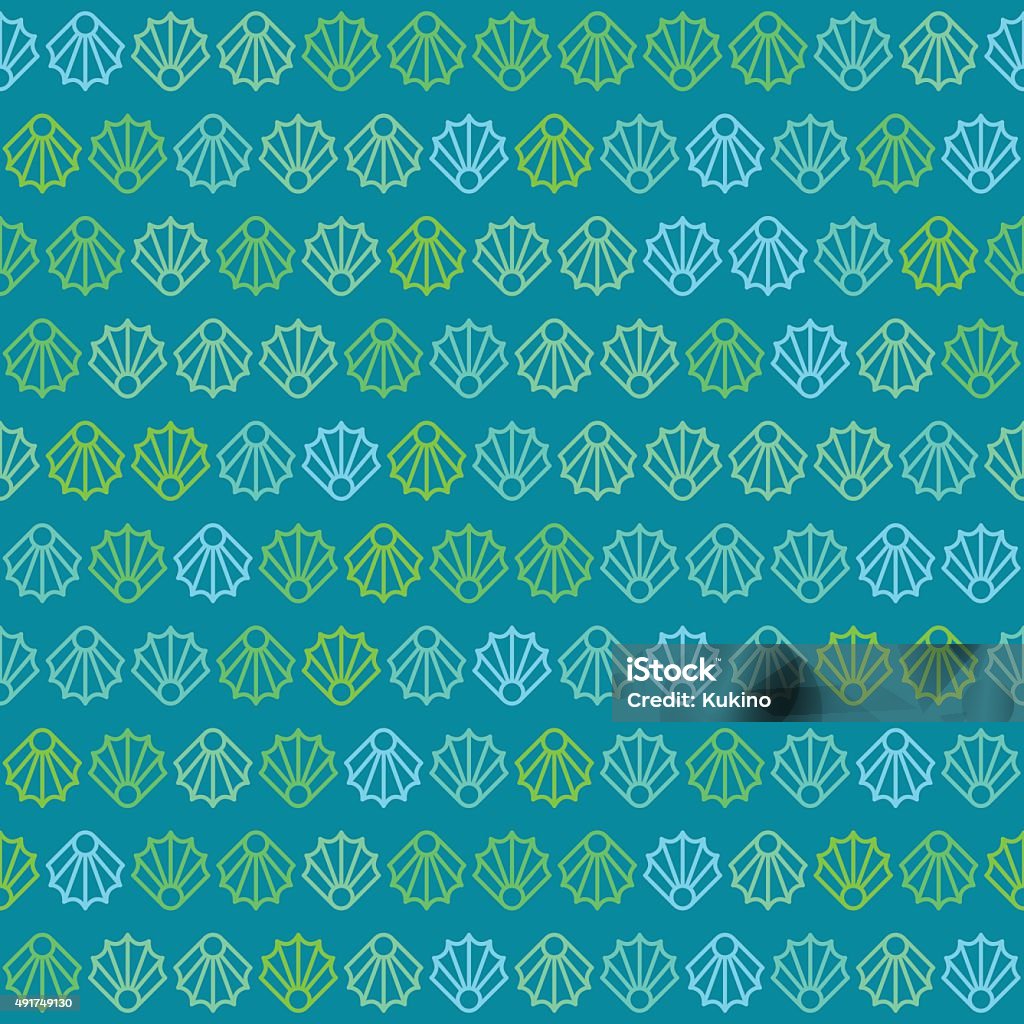 Green Shell Pattern Background Green And Blue Sea Shells Pattern On Blue Background Stock Illustration ...