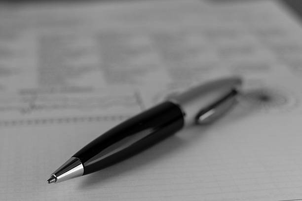 istock Pen on paper in black and white 491749176