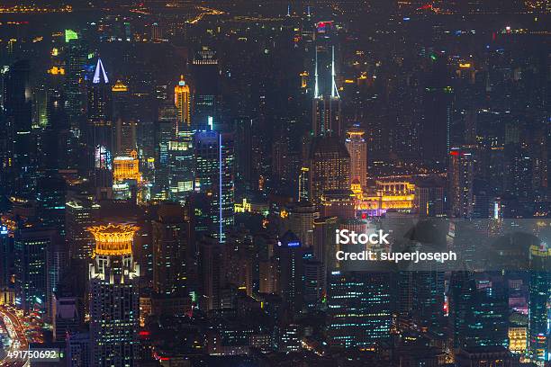 Bund Or Waitan Waterfront At Night In Shanghai Stock Photo - Download Image Now - 2015, Architecture, Asia