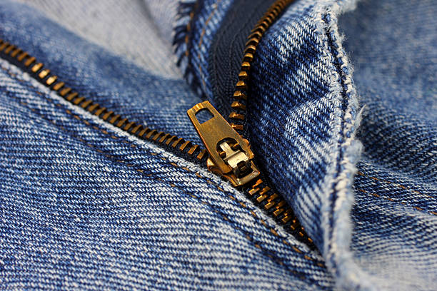istock Close-up blue jeans with zipper. 491750838