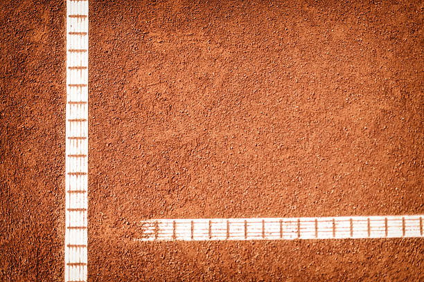 tennis court with baseline tennis court with baseline clay court stock pictures, royalty-free photos & images