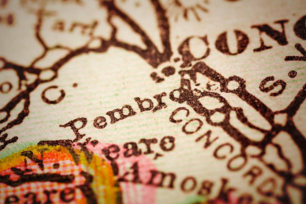 istock Pembroke, New Hampshire on an Antique map 491753534