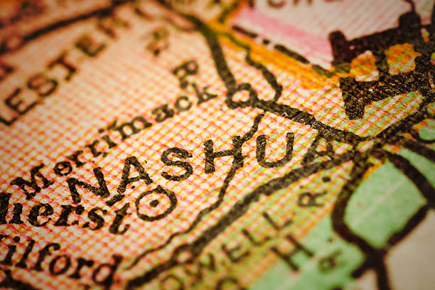 istock Nashua, New Hampshire on an Antique map 491760220