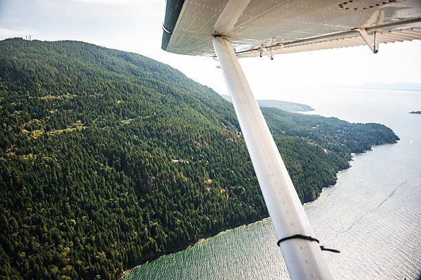 istock Water seaplane flying over the vancouver landscape 491761488