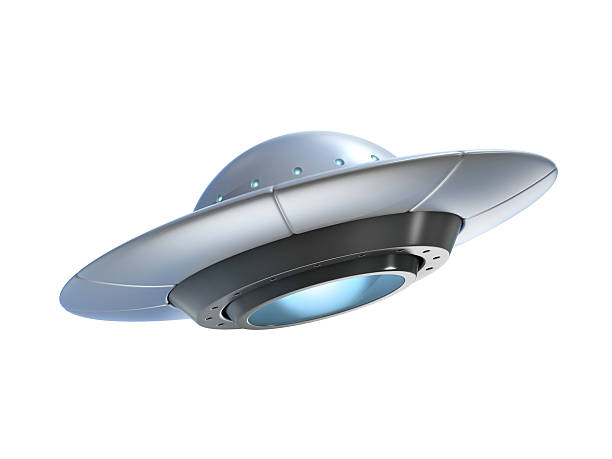 alieno nave spaziale illustrazione 3d - razzo spaziale foto e immagini stock