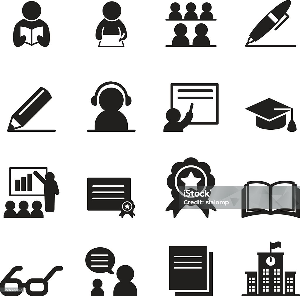 Learning icon set Icon Symbol stock vector