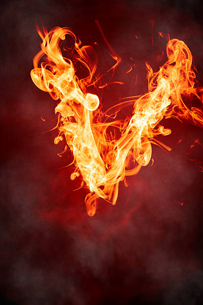 Fiery Letter V Stock Photo - Download Image Now - 2015, Alphabet, Burning -  iStock