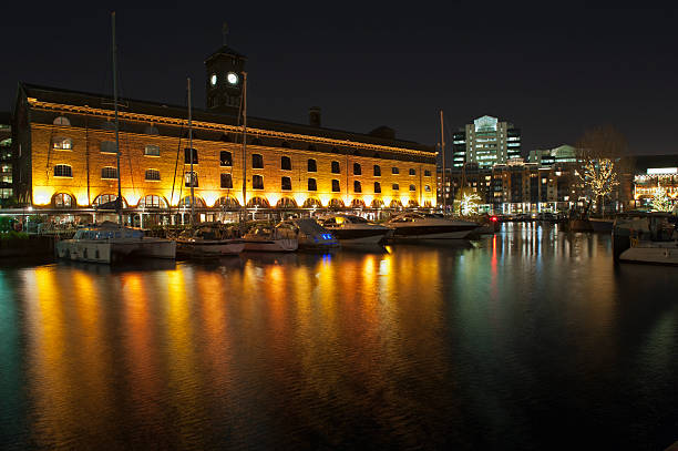 istock St Katherine's dock in the night, London 491777718