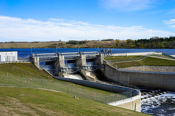 dam reservoir stock photo