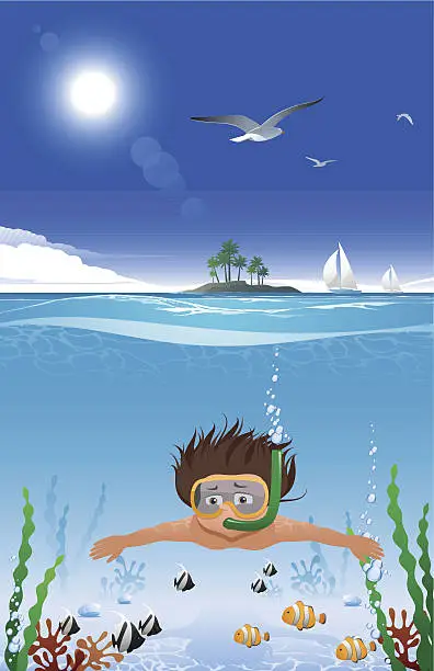 Vector illustration of Diving