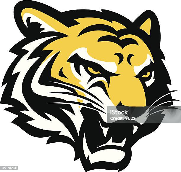Tiger Head Stock Illustration - Download Image Now - Tiger, Mascot, Bengal Tiger