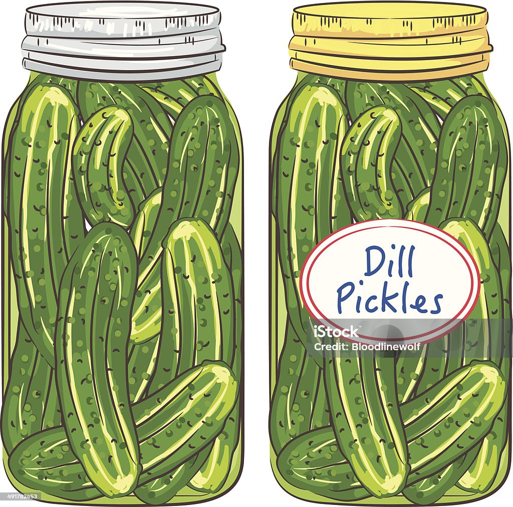 Jars Of Dill Pickles Pickle stock vector
