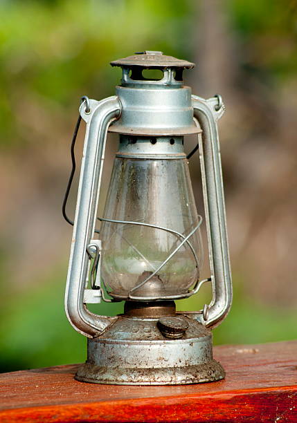 Old Lamp Hurricane Lamp Stock Photo - Download Image Now - Brown