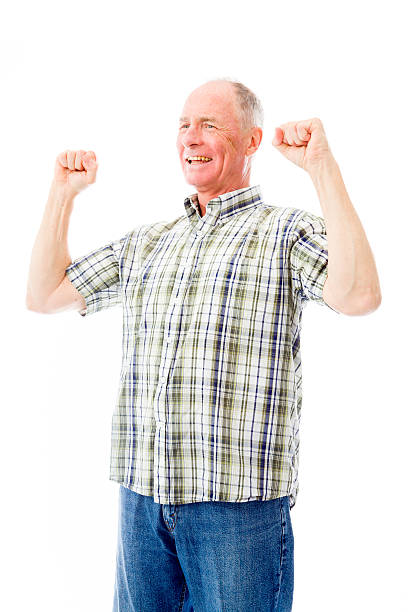 istock Senior man celebrating his success 491783761