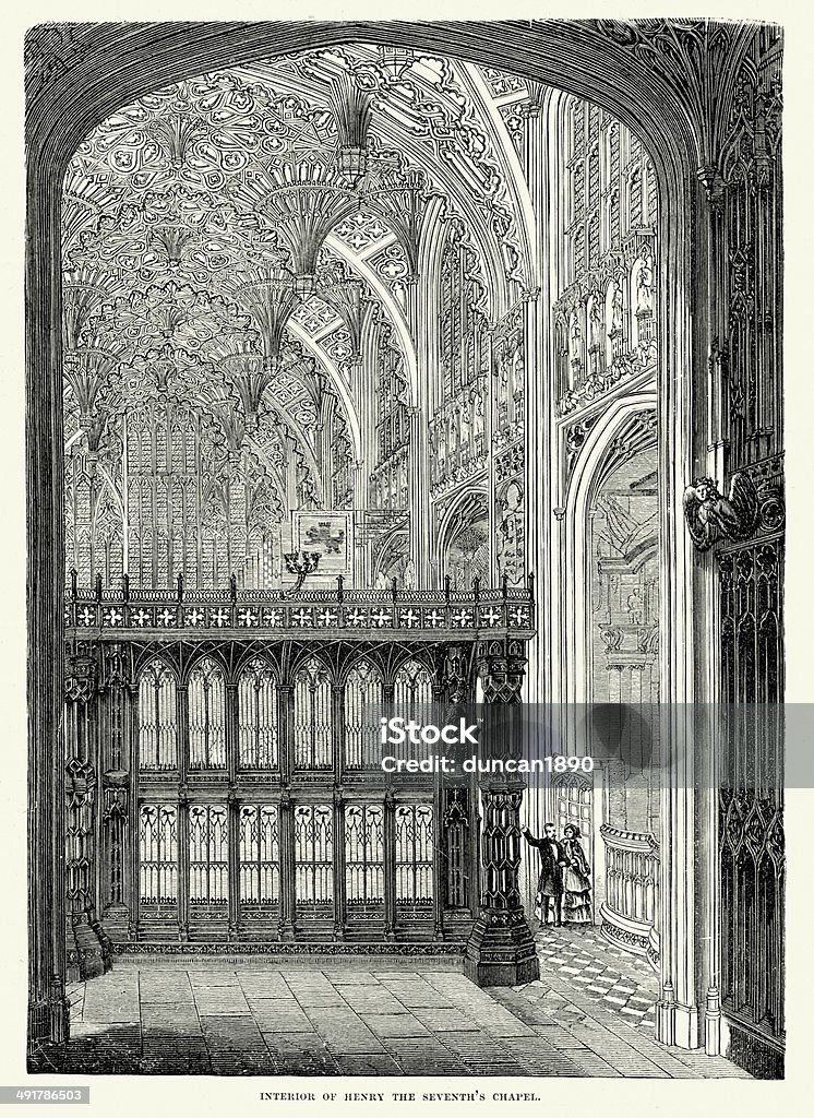 Innenansicht des Henry VII's Chapel - Lizenzfrei Abtei Stock-Illustration