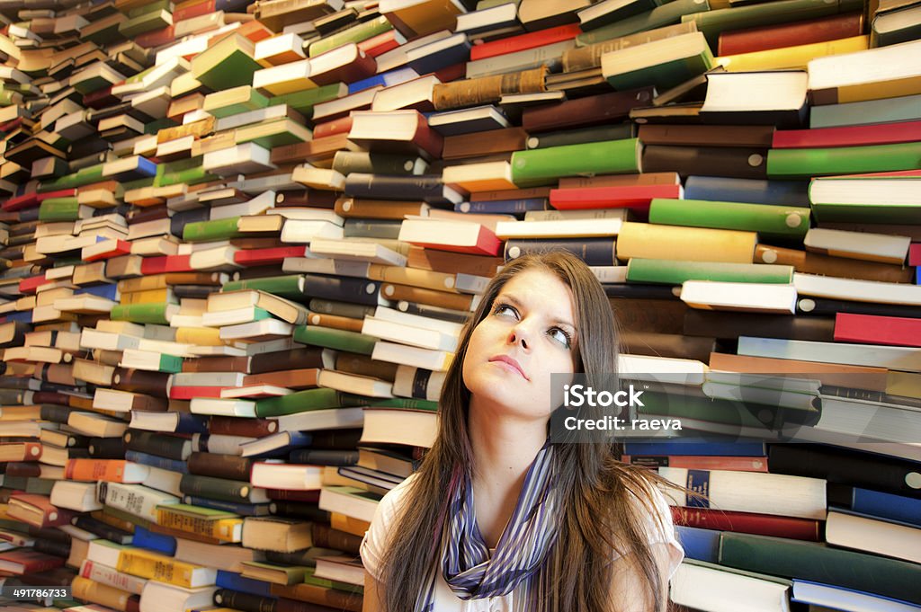 girl in a library Adult Stock Photo