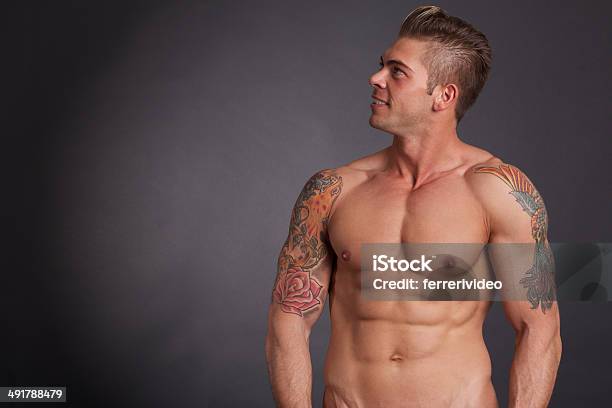 Muscular Male Model Stock Photo - Download Image Now - Abdomen, Abdominal Muscle, Active Lifestyle
