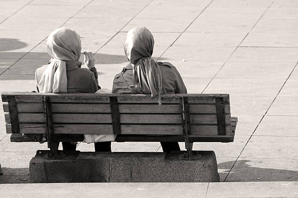 istock Muslim women sitting on the bench 491789209
