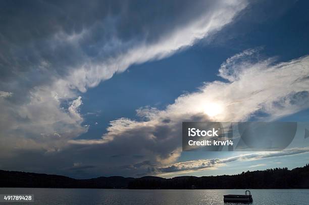 Storm Clouds Over Lake Stock Photo - Download Image Now - 2015, Blue, Cirrocumulus
